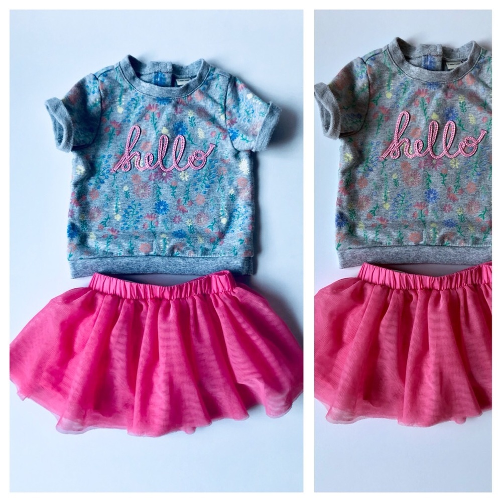 Cherokee 2 piece Baby Girls Set Top& Tutu-Size 12M